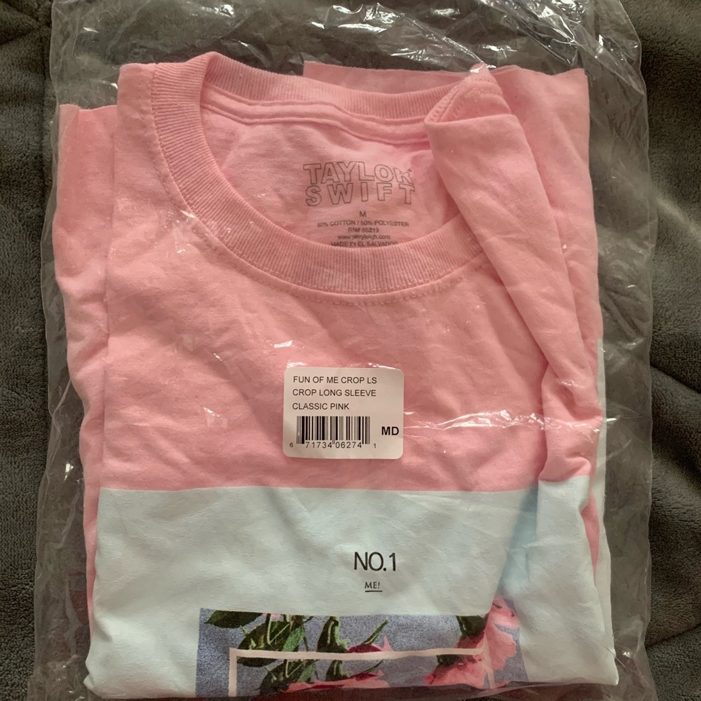 Taylor Swift "Me" Long Sleeve Crop Top